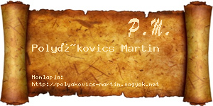 Polyákovics Martin névjegykártya